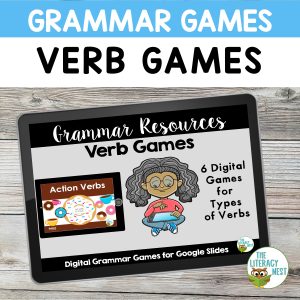 This featured image for the Games for Verbs product.