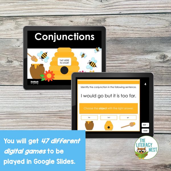 This is a sample image from our Phrases Clauses and Conjunctions Grammar Games