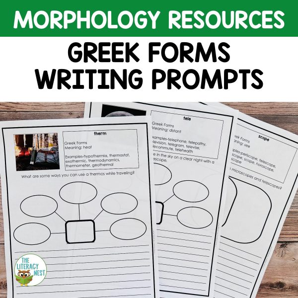 These Greek Forms Morphology Writing Prompts were designed to help you plan targeted morphology lessons and morphology activities.