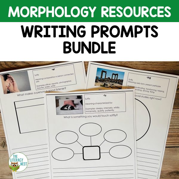 These Morphology Writing Prompts are designed to help you teach suffixes, prefixes, Latin roots and Greek forms.