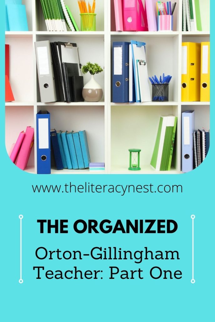 This is a pinnable image for a blog post about organization. On the bottom, is the blog post title and on the top is an image of organized office supplies. 