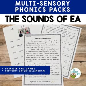 This vowel team pack has vowel digraph EA worksheets and activities to use for differentiating between the three sounds of the vowel digraph EA.