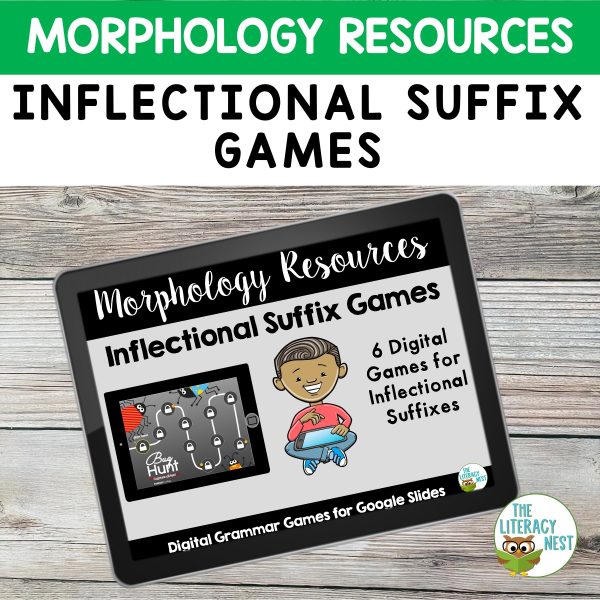 Your students will LOVE these self-checking hunt style morphology digital games to review inflectional suffixes using Google Slides.