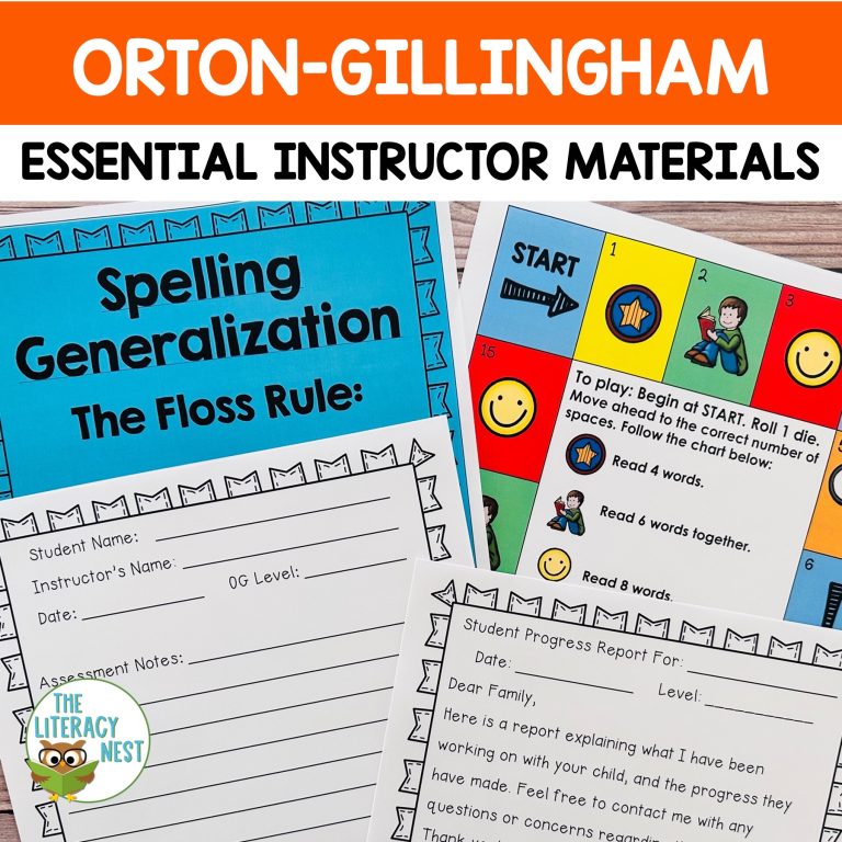 Orton-Gillingham Forms and Materials For Lesson Planning and Organization