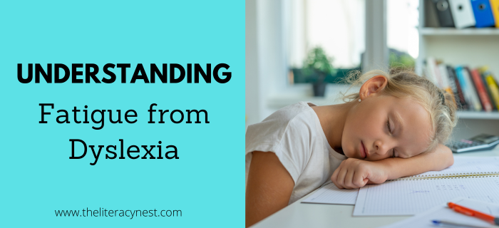This is a featured image for a blog post about fatigue from dyslexia.
