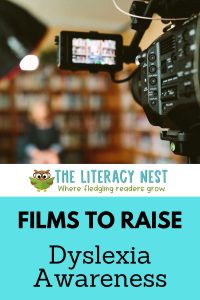 This is a pinnable image for a blog post about films to raise dyslexia awareness.