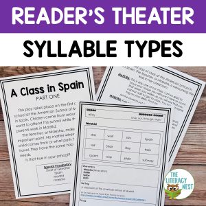 This image features 3 sample pages from the Reader’s Theater product.