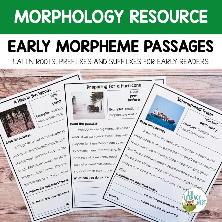 Morphology Activities Early Reader Passages for Prefixes, Suffixes, Roots