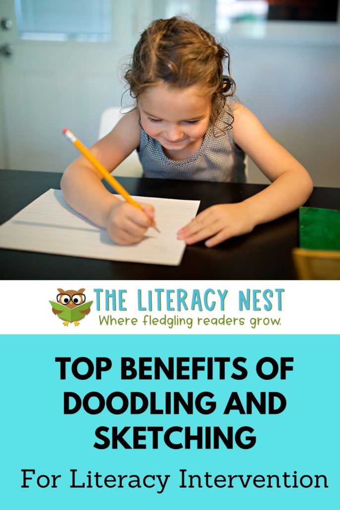 This is a pinnable image for a blog post about the benefits of doodling.