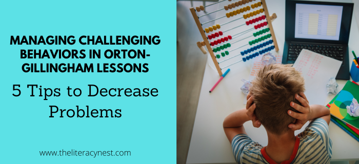 Managing Challenging Behaviors in Orton-Gillingham Lessons: 5 Tips to Decrease Problems