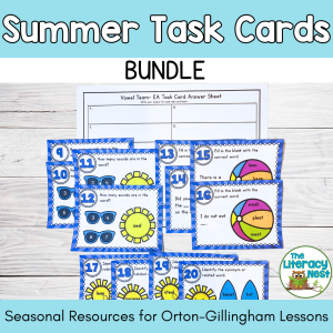 Summer Phonics Review Task Cards Bundle