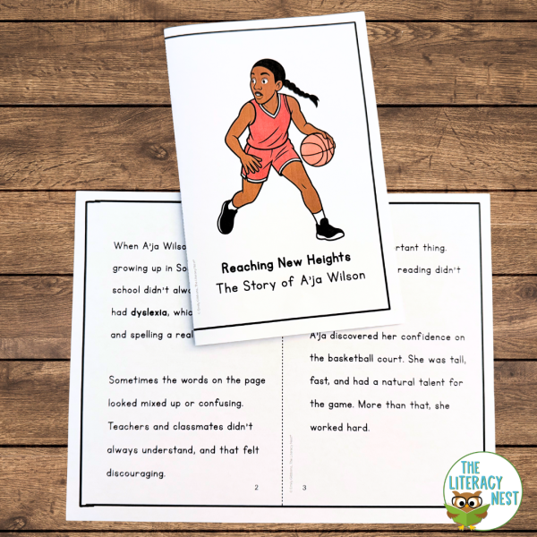Famous People with Dyslexia A’ja Wilson Nonfiction Passage & Writing Prompt - Image 2