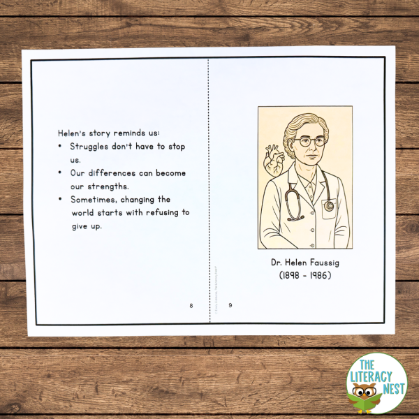 Famous People with Dyslexia Helen Taussig Mini Reader and Writing Prompt - Image 2
