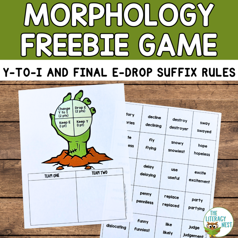 Free Morphology Game Y-to-I & Final E-Drop Suffix Rules