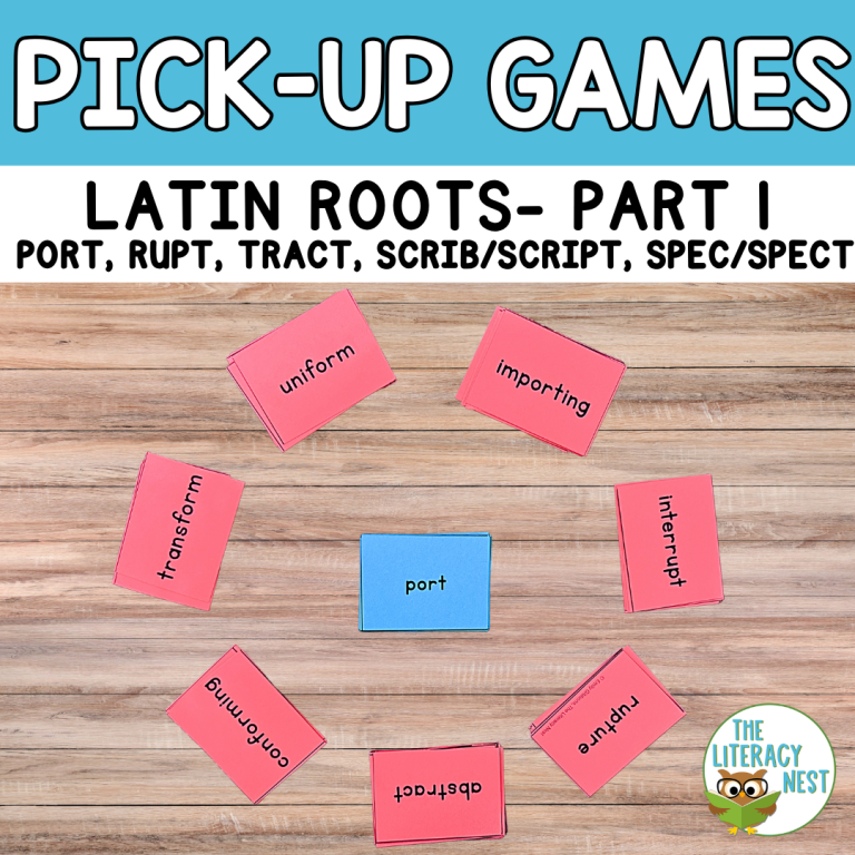 Morphology Games for Latin Roots Pick Up Game Part 1