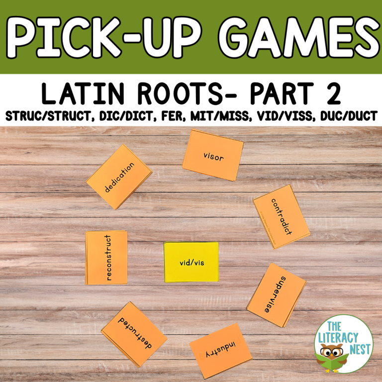 Morphology Games for Latin Roots Pick Up Game Part 2