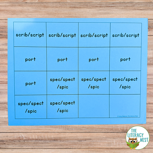 Morphology Games for Latin Roots Pick Up Game Part 1 - Image 3