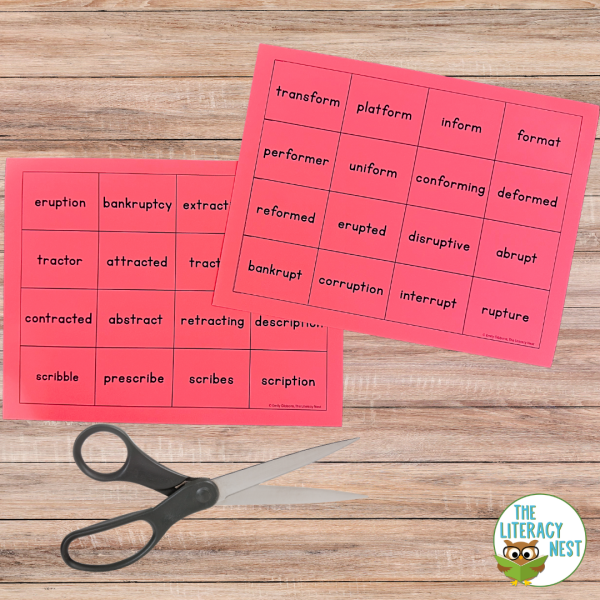 Morphology Games for Latin Roots Pick Up Game Part 1 - Image 4