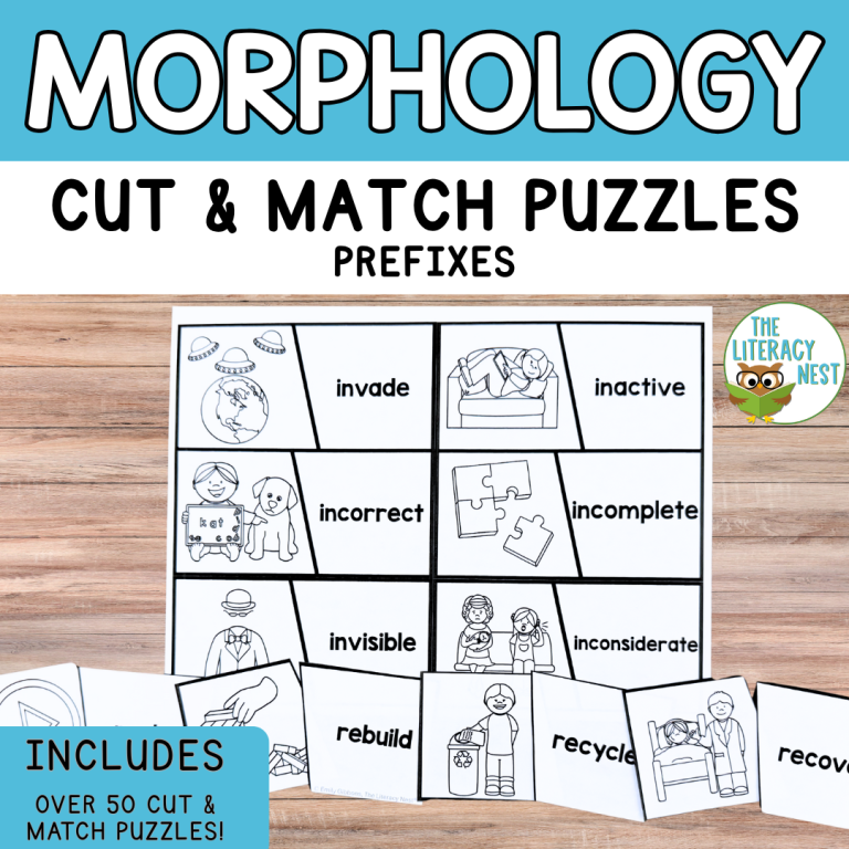 Prefix Cut and Match Puzzles Morphology Practice for Reading & Spelling