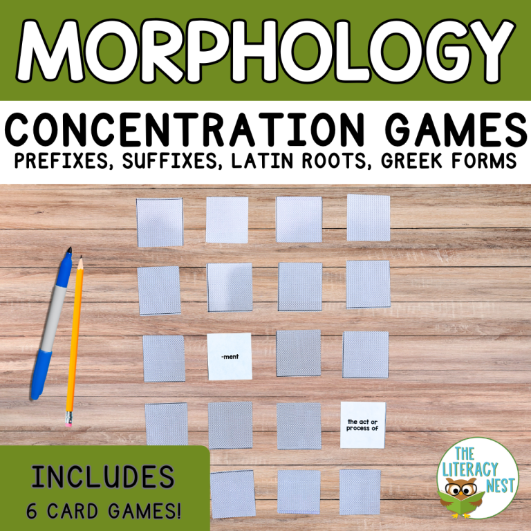 Morphology Concentration Games Suffixes, Prefixes, Latin Roots, Greek Forms