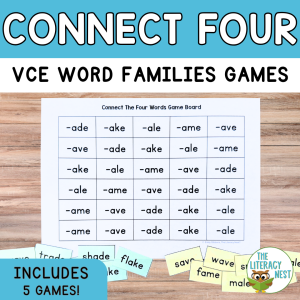 Long Vowels VCe: Games Four-in-a-Row Phonics Activities