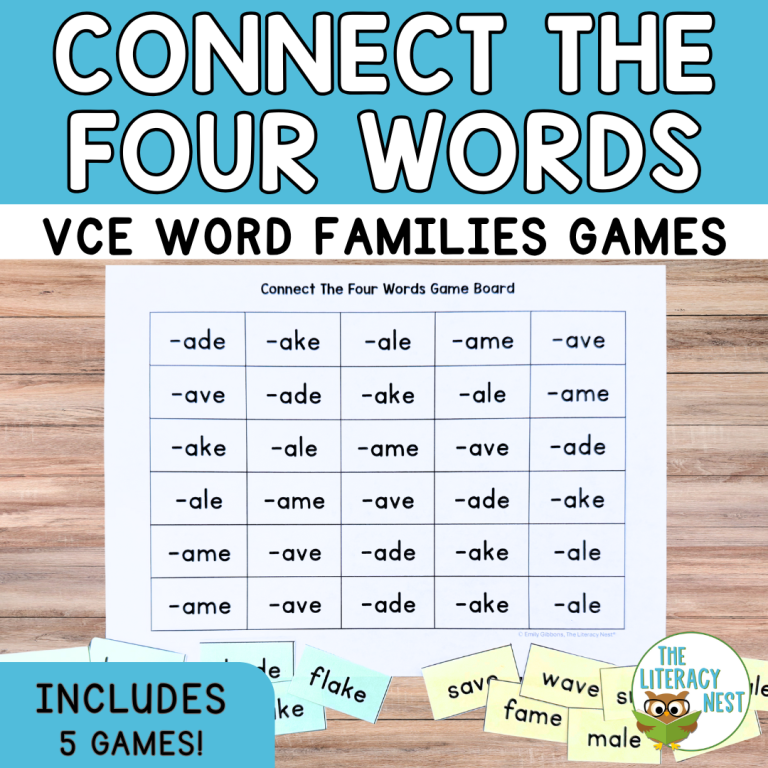 Long Vowels VCe: Games Four-in-a-Row Phonics Activities