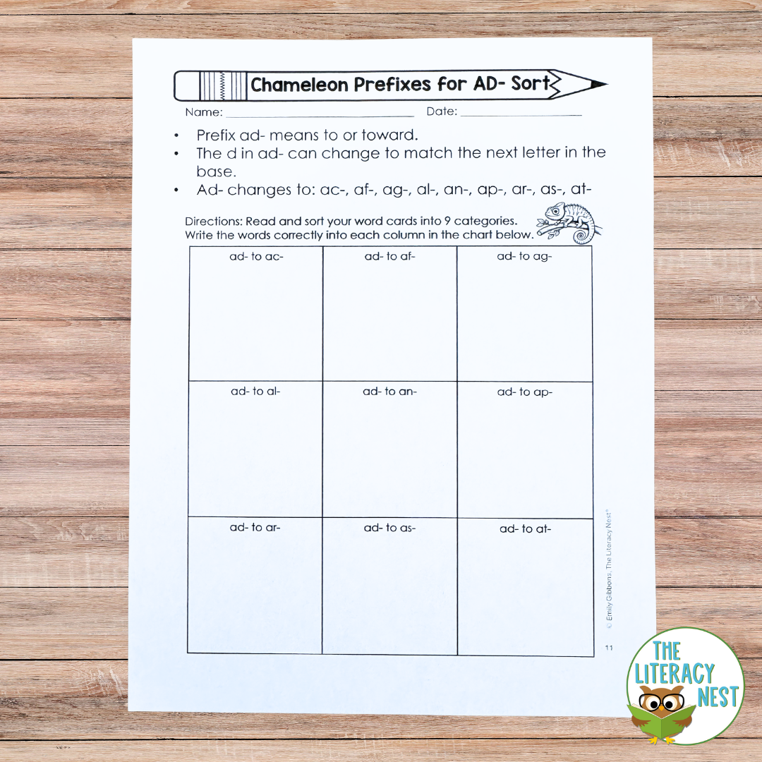 Chameleon Prefixes: AD- to AC-, AS- AT- Assimilated Prefixes Spelling Activities - Image 4