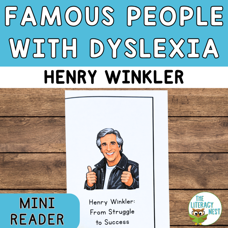 Famous People with Dyslexia Henry Winkler Mini Reader and Writing Prompt