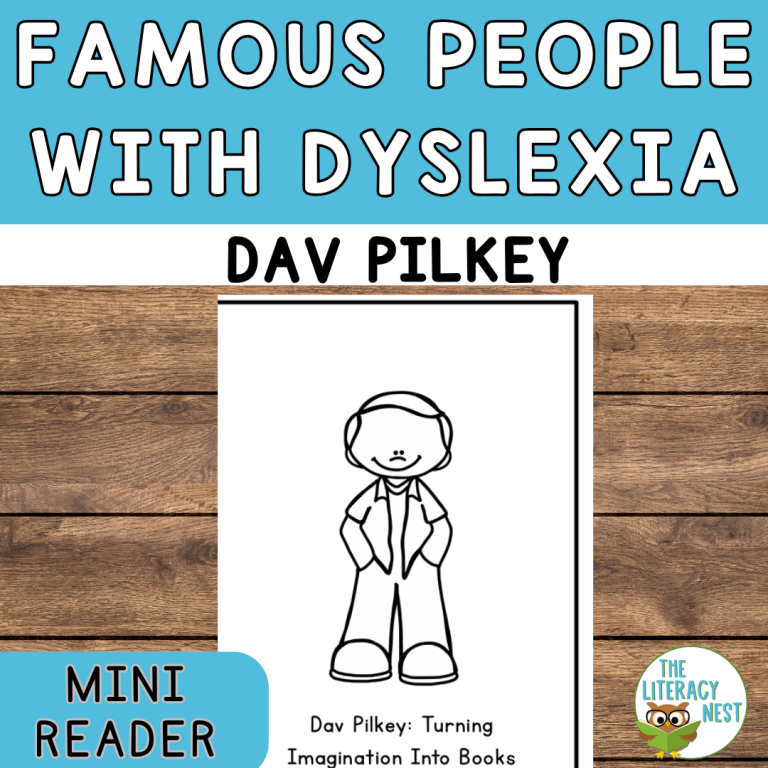 Famous People with Dyslexia Dav Pilkey Mini Reader and Writing Prompt