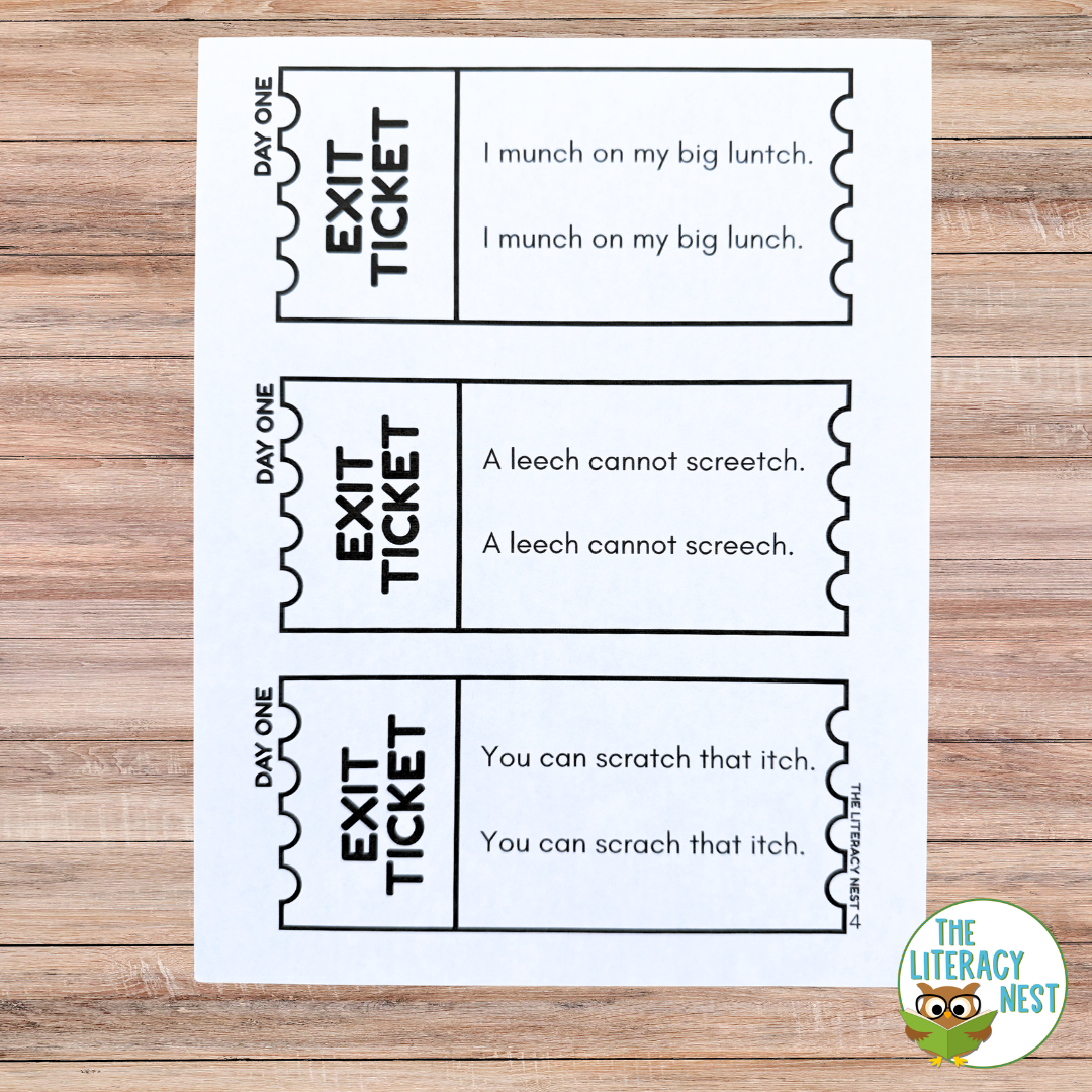 CH or TCH Exit Tickets Spelling Rule Practice for Structured Literacy - Image 3