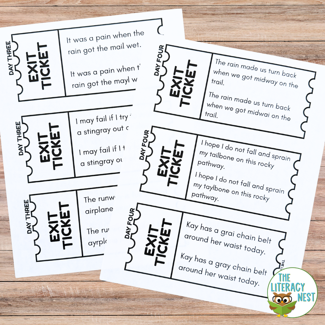 AI or AY Exit Tickets Spelling Rule Practice for Structured Literacy - Image 4