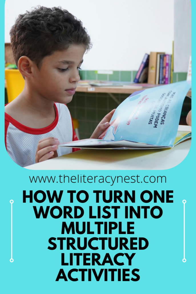 Structured literacy word list activities for Orton-Gillingham lesson planning